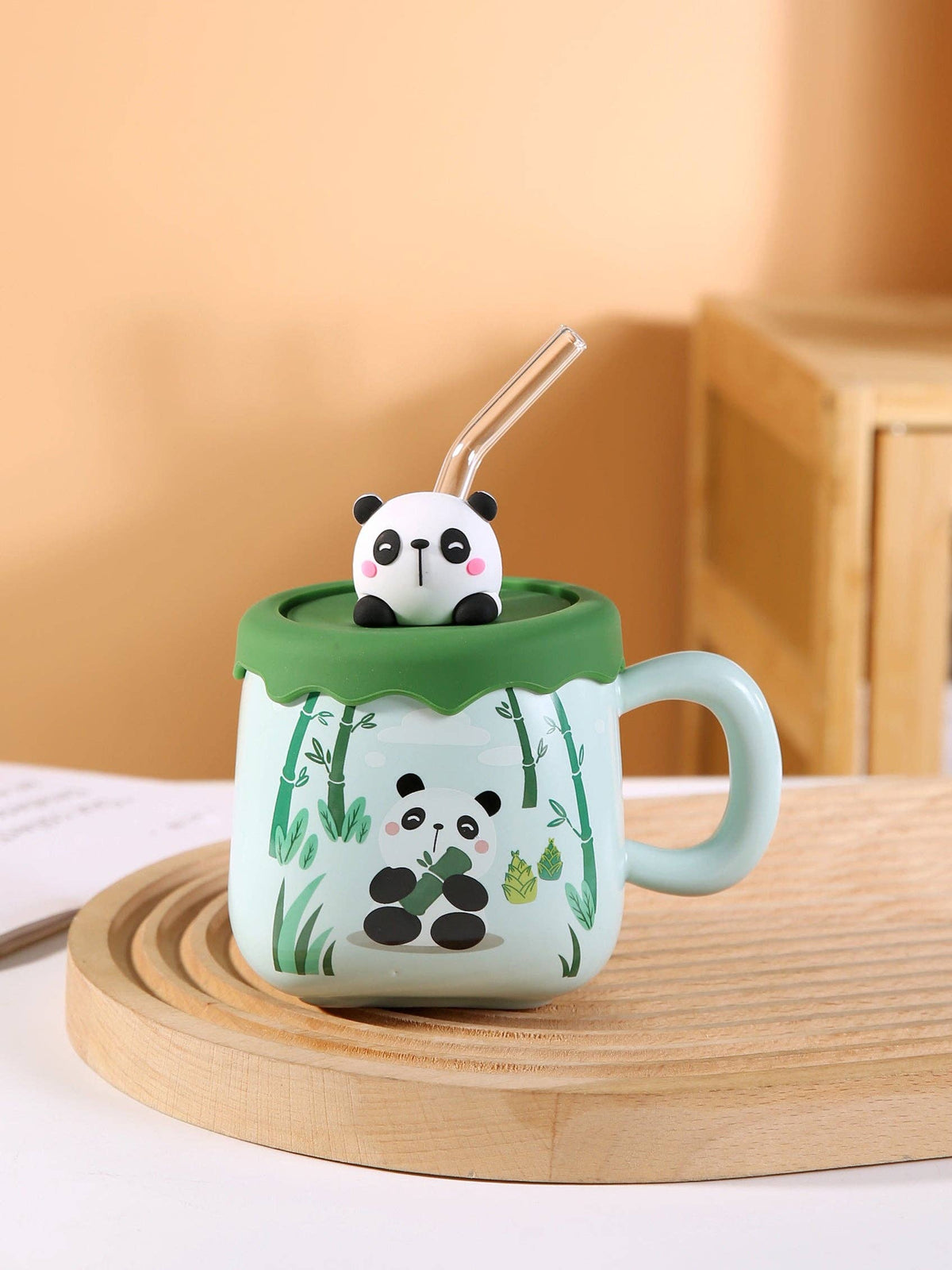 Urban Tokyo - Bamboo Panda 13oz Mug With Lid and Straw