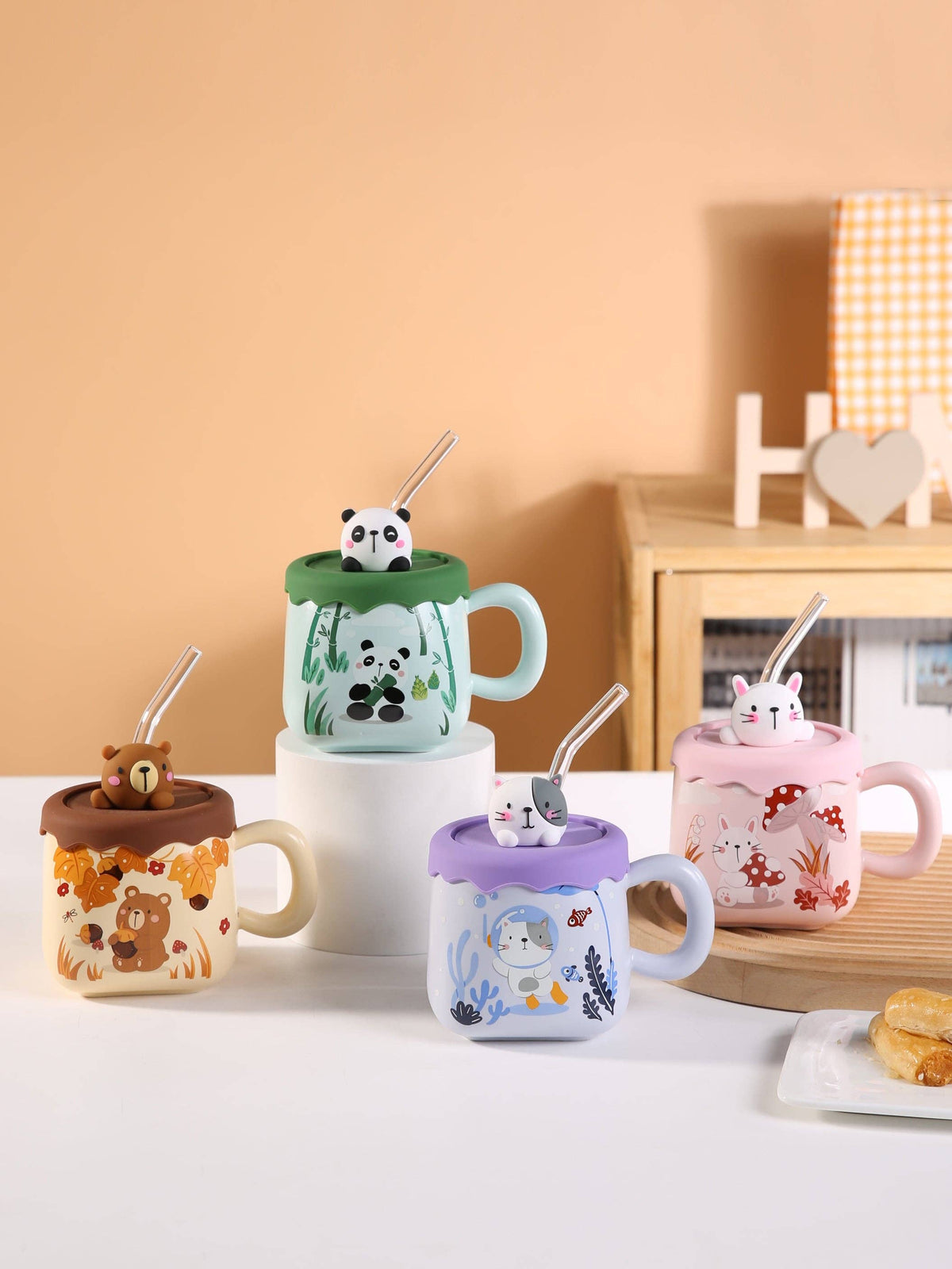 Urban Tokyo - Bamboo Panda 13oz Mug With Lid and Straw