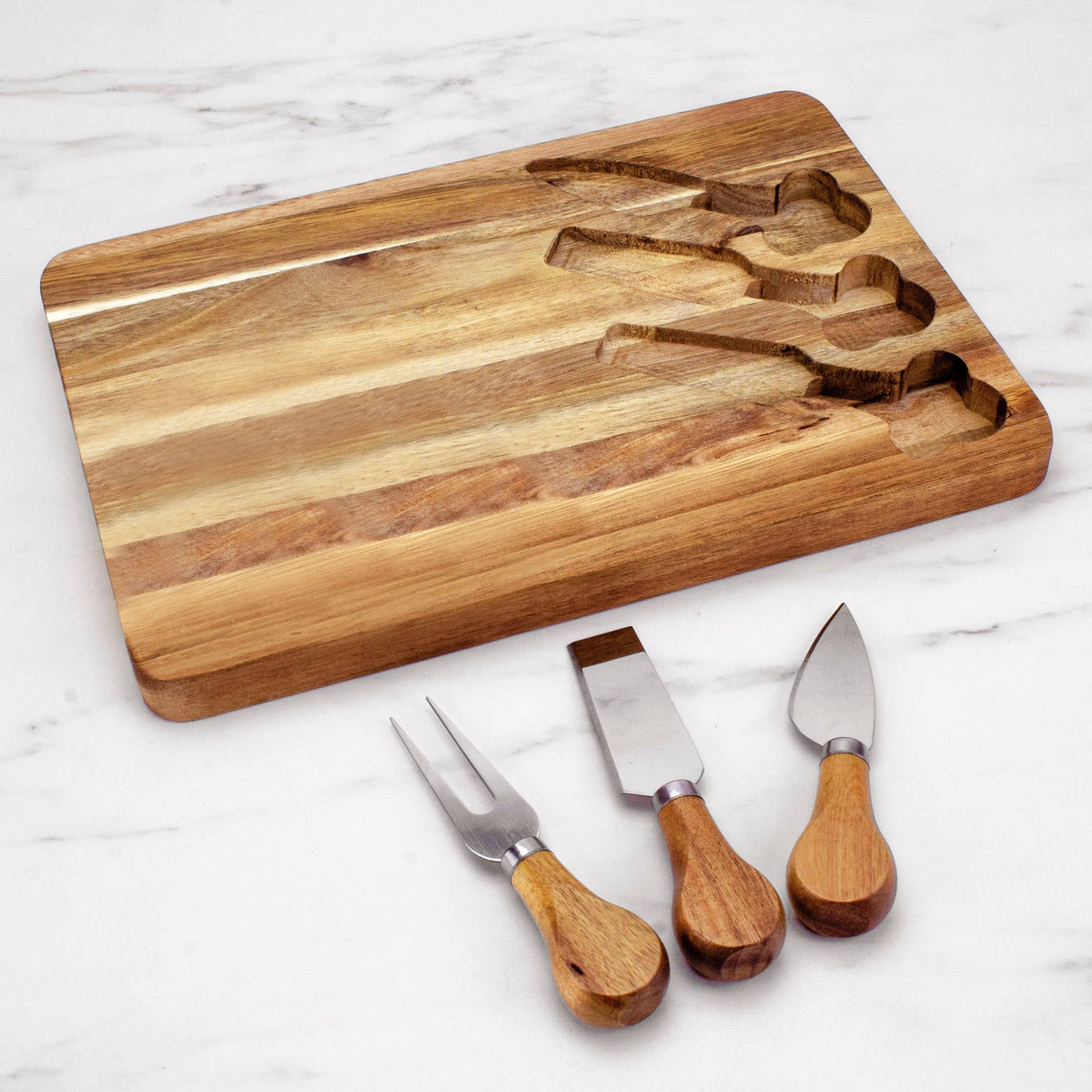 Totally Bamboo - TB Home Acacia Wood Cheese Board Set for Charcuterie