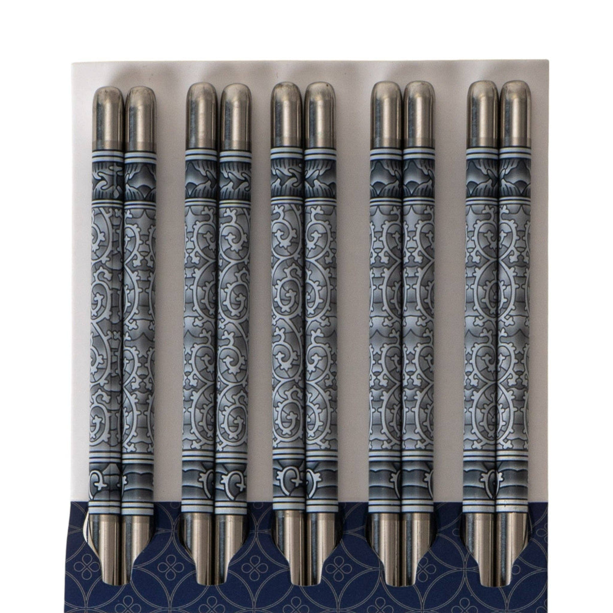 Urban Tokyo - 5 Piece Motif Pattern Design Chopsticks Set Stainless Steel