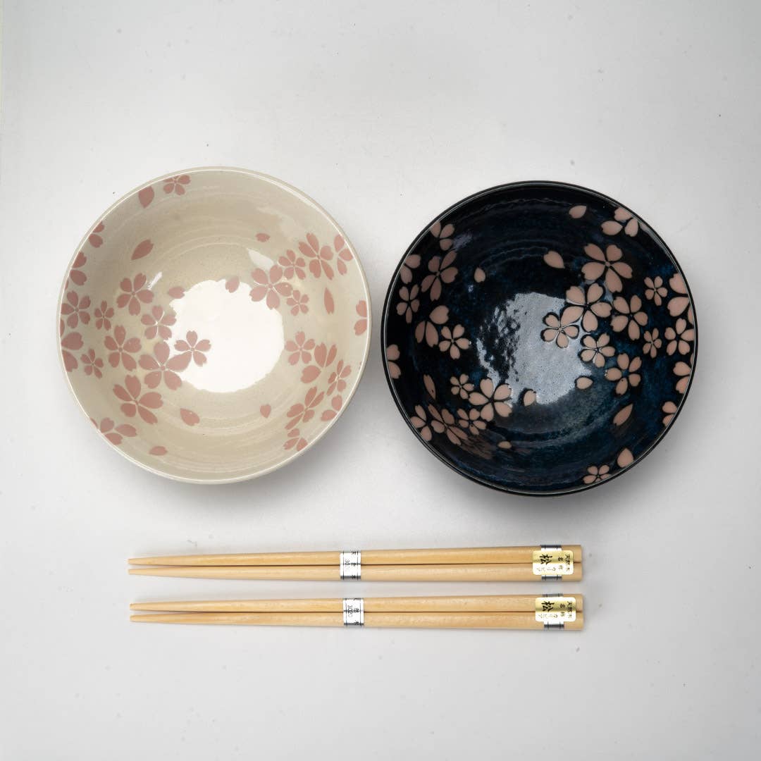 Urban Tokyo - 2 Piece Tayo 5"D Bowl Gift Set Hasui Sakura Cherry Blossoms