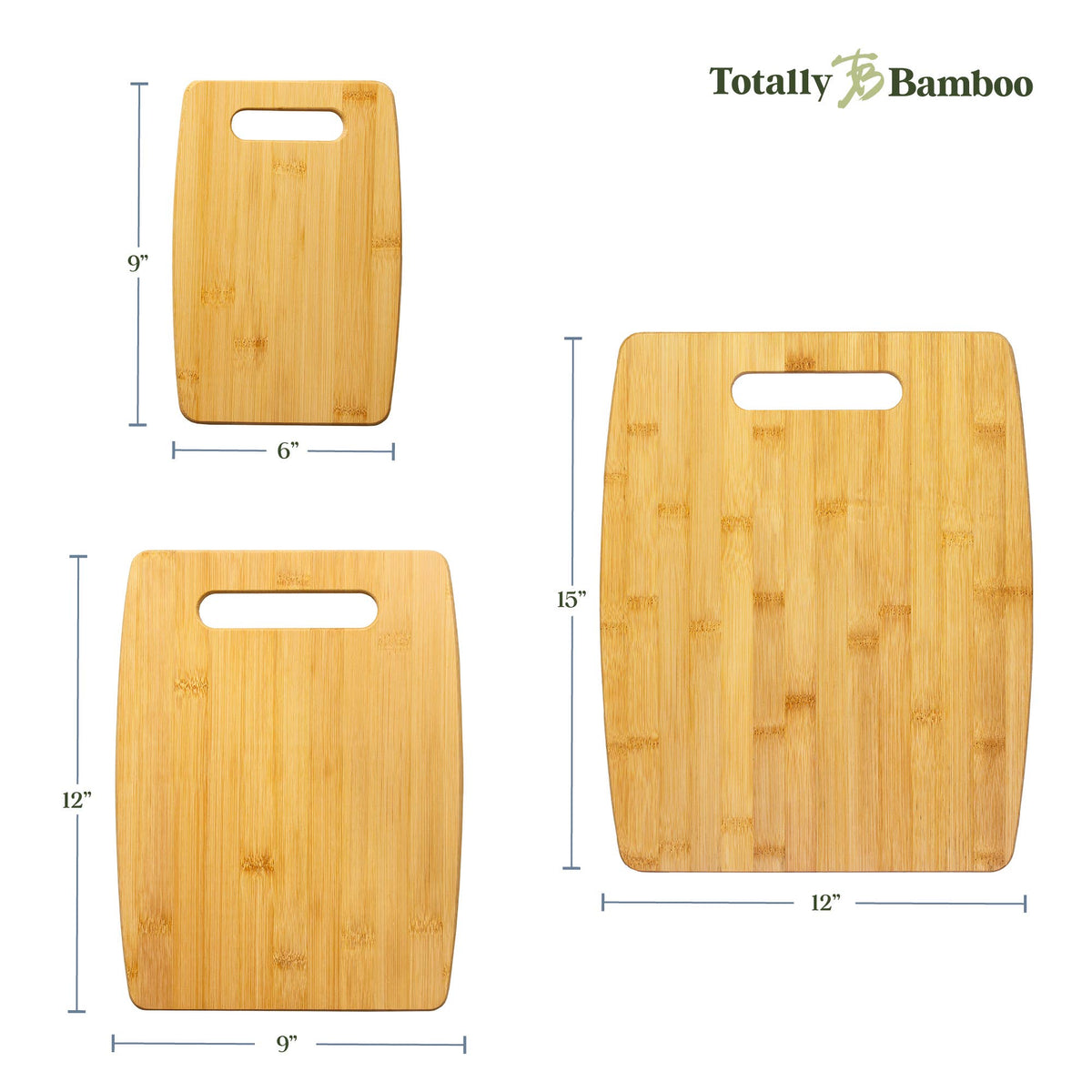 Totally Bamboo - 3-Piece Bamboo Cutting Board Set