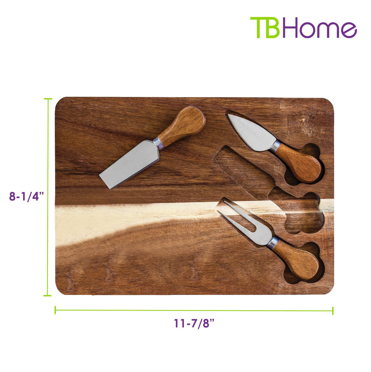 Totally Bamboo - TB Home Acacia Wood Cheese Board Set for Charcuterie