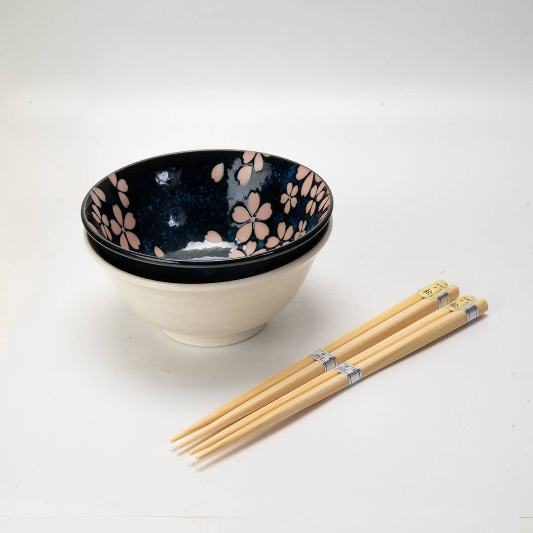 Urban Tokyo - 2 Piece Tayo 5"D Bowl Gift Set Hasui Sakura Cherry Blossoms