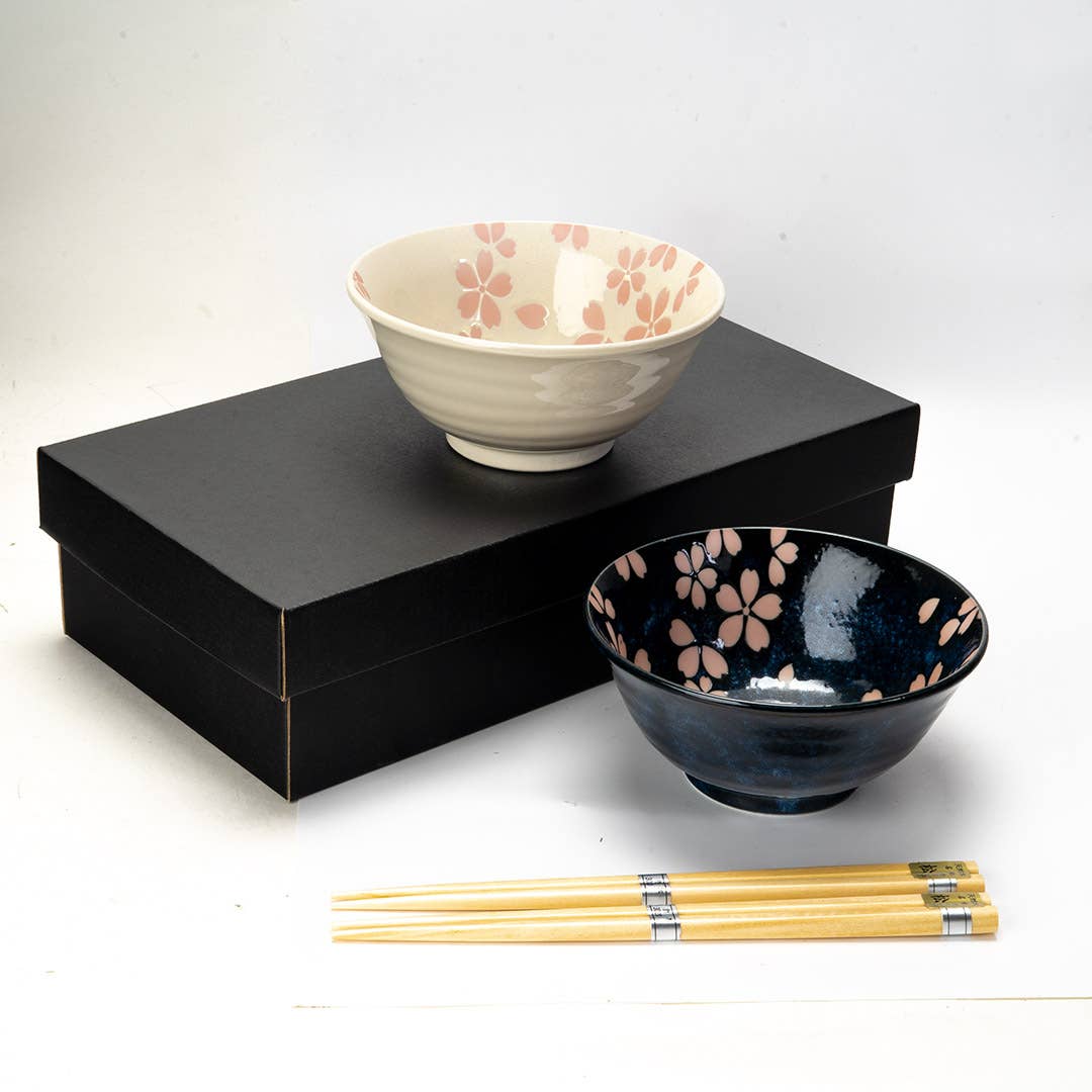 Urban Tokyo - 2 Piece Tayo 5"D Bowl Gift Set Hasui Sakura Cherry Blossoms
