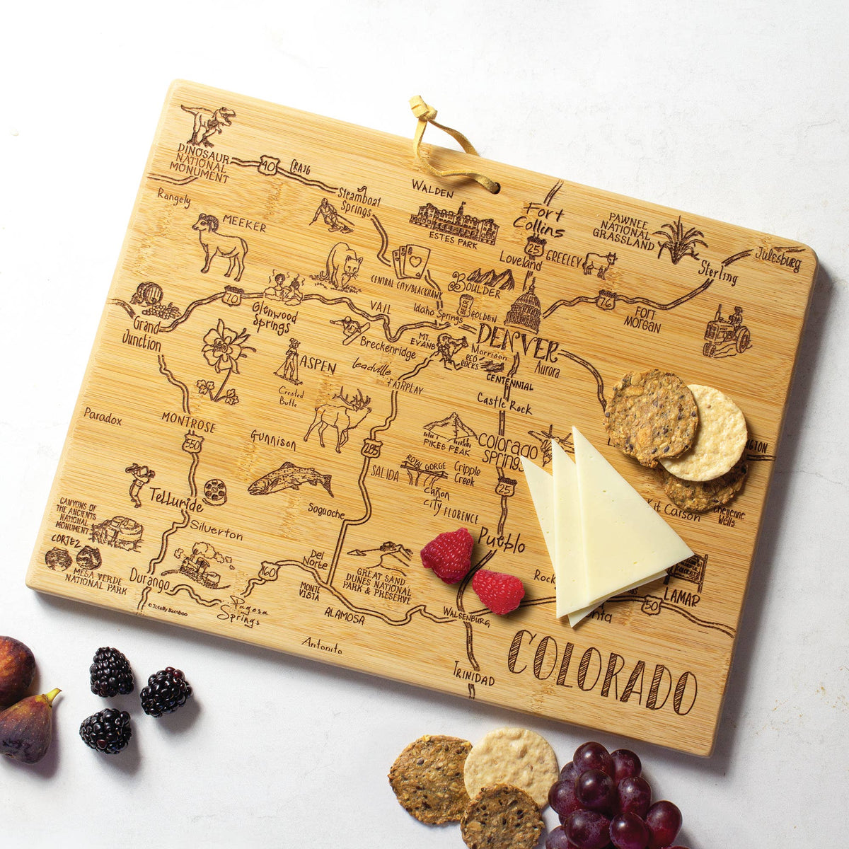 Totally Bamboo - Destination Colorado Cutting Board with Engraved Artwork