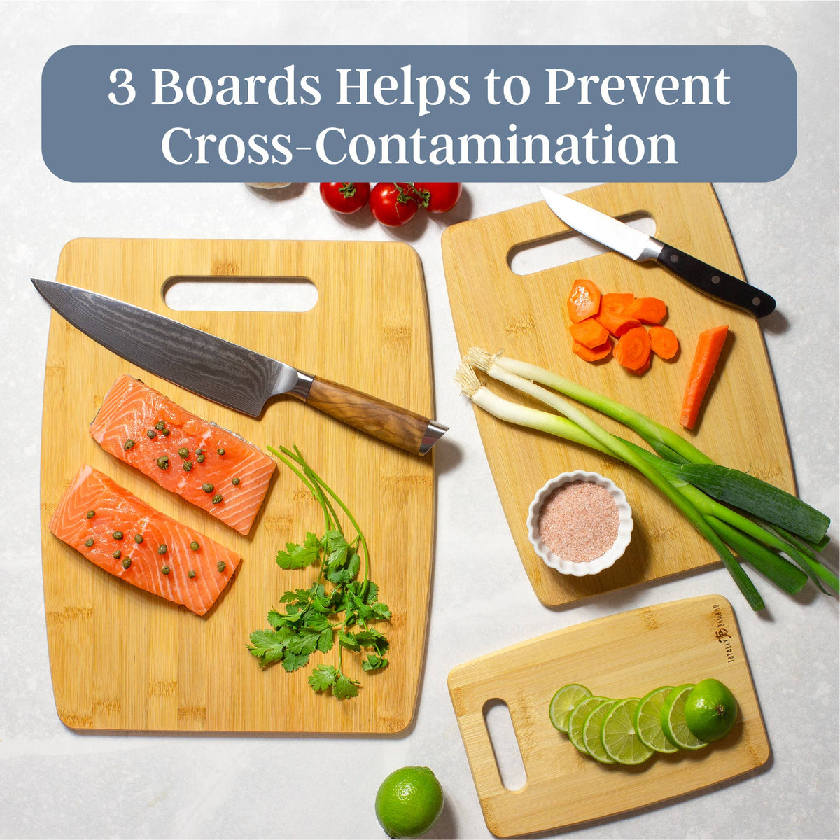 Totally Bamboo - 3-Piece Bamboo Cutting Board Set