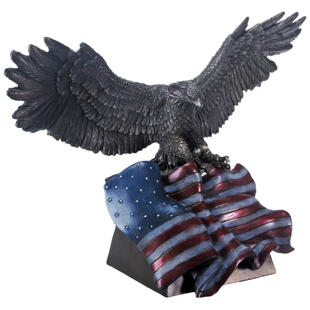 Pacific Trading - Eagle with Flag  Bronze