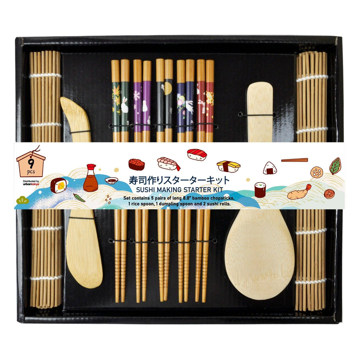 Urban Tokyo - Sushi Making Starter Kit with Chopsticks Gift Set