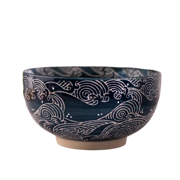 Urban Tokyo - Wave Nami Bowl w/ Chopsticks, Spoon, Lid and Trivet Set
