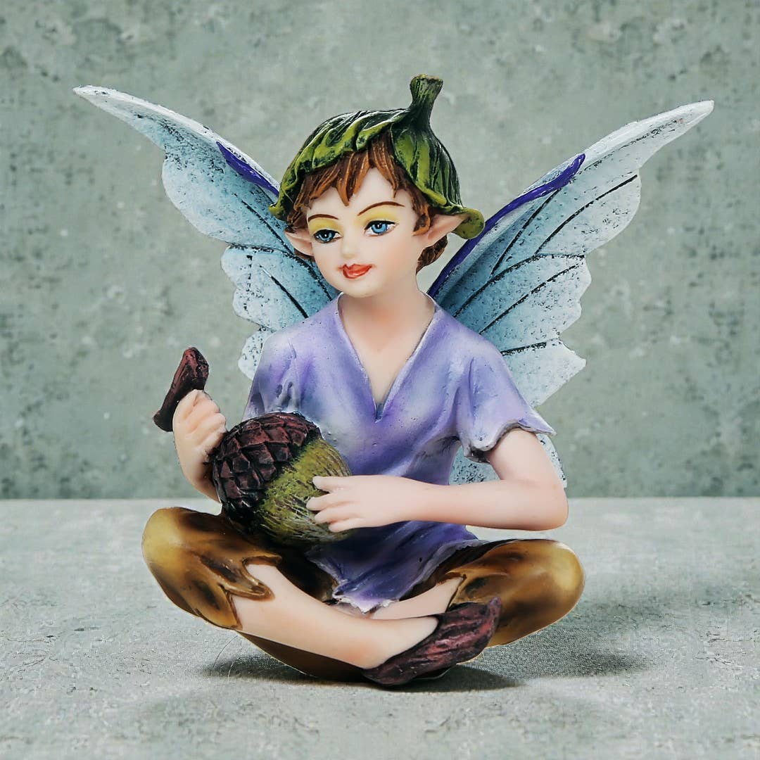 Pacific Trading - Small Boy Fairy with Acorn in Hand