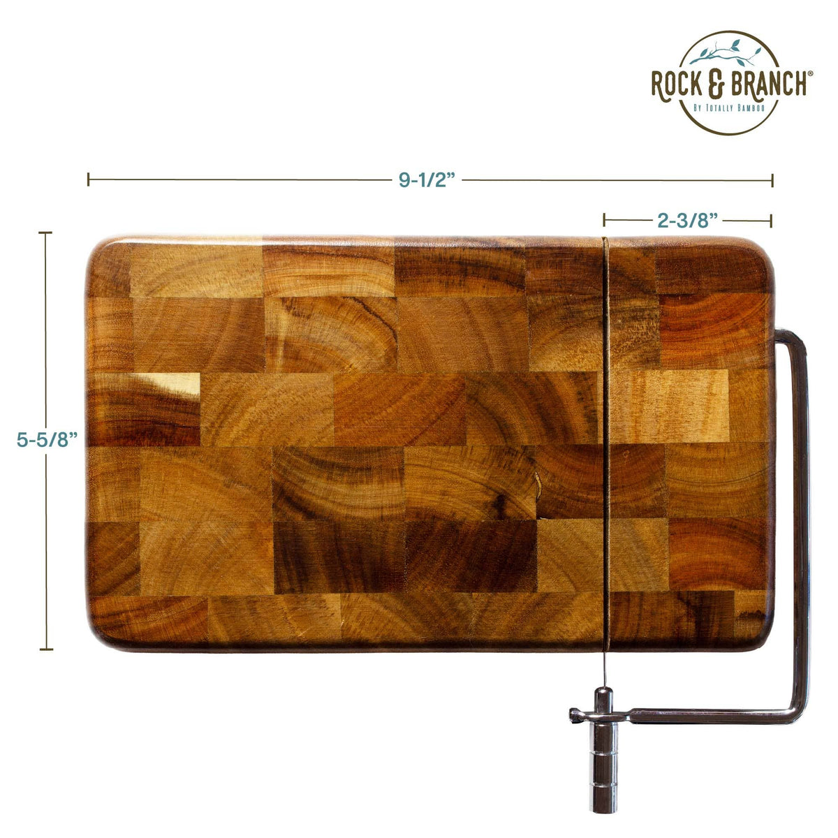 Totally Bamboo - Rock & Branch® Acacia Charcuterie Board with Cheese Slicer